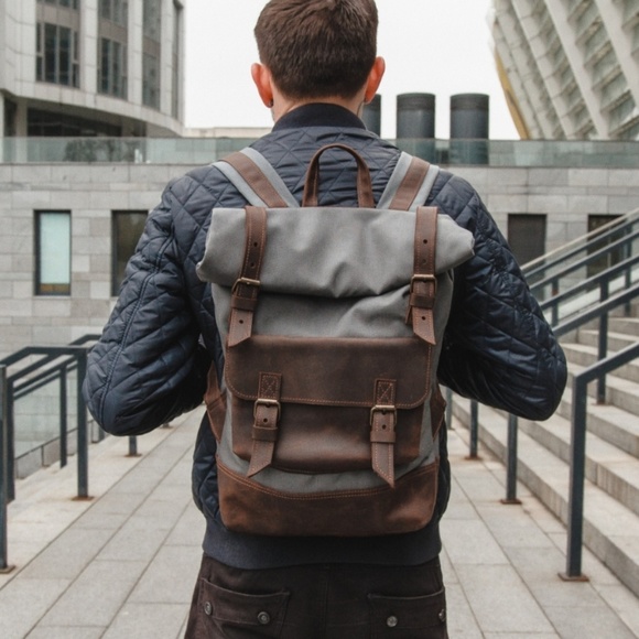 herschel roll top backpack